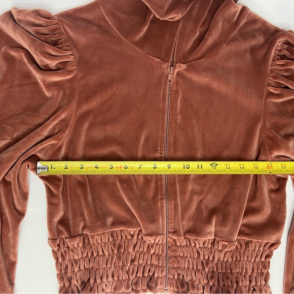 Y2K style women’s Velour Zip Up Hoodie fitted Waistband Retro Club wear - Picture 13 of 14